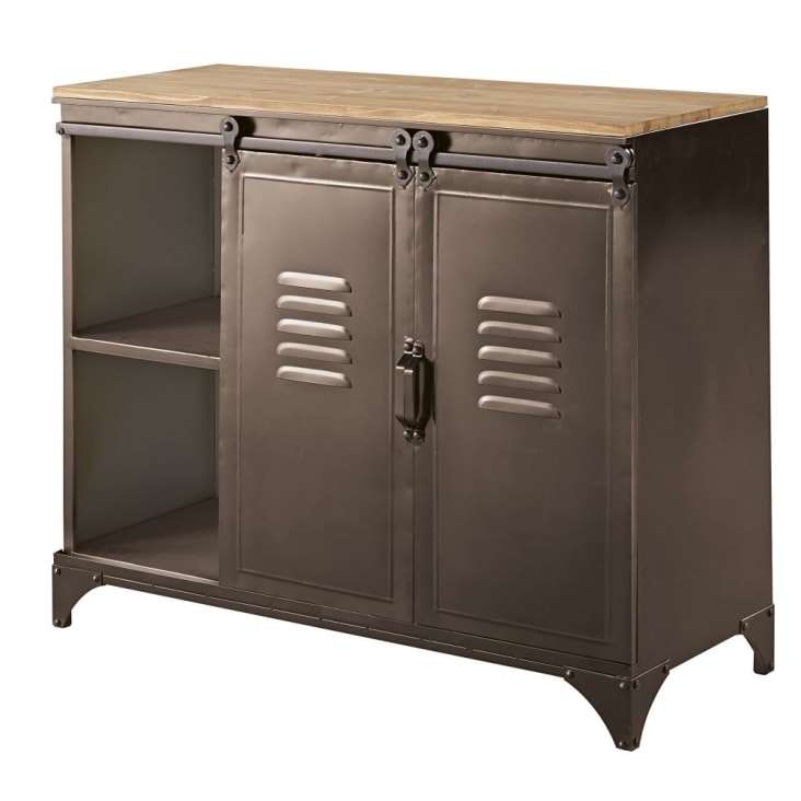 Maisons du Monde Wayne - Aparador de 2 puertas de metal y abeto Devoluciones gratuitas