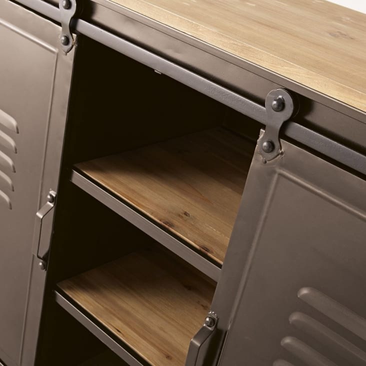 Maisons du Monde Wayne - Aparador de 2 puertas de metal y abeto Devoluciones gratuitas