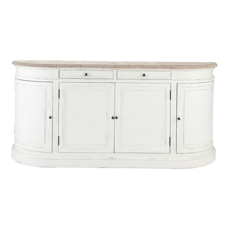 Maisons du Monde Provence - Aparador 4 puertas 2 cajones de abedul marfil