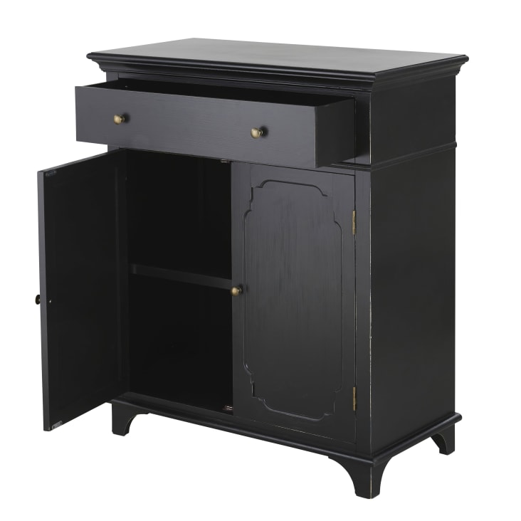 Maisons du Monde Selena - Aparador negro carbón con 2 puertas y 1 cajone Gran oferta
