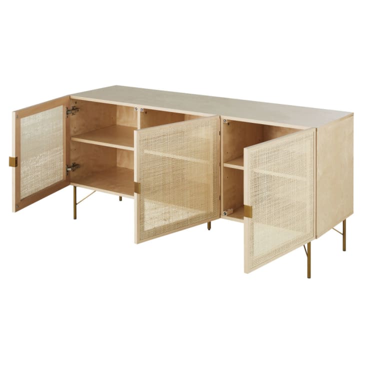 Maisons du Monde Solstice - Aparador con 3 puertas de rejilla de mimbre Rebajas baratas