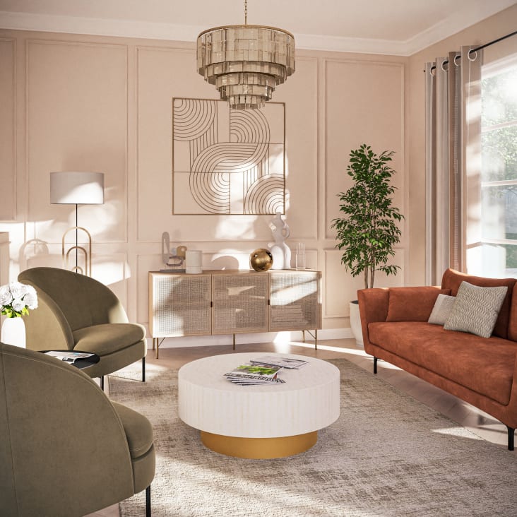 Maisons du Monde Solstice - Aparador con 3 puertas de rejilla de mimbre Rebajas baratas