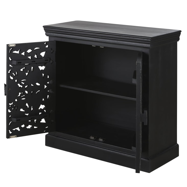 Maisons du Monde Himalaya - Aparador con 2 puertas negro carbón grabado Tienda