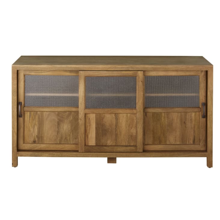 Maisons du Monde Baryton - Aparador con 3 puertas correderas de vidrio armado