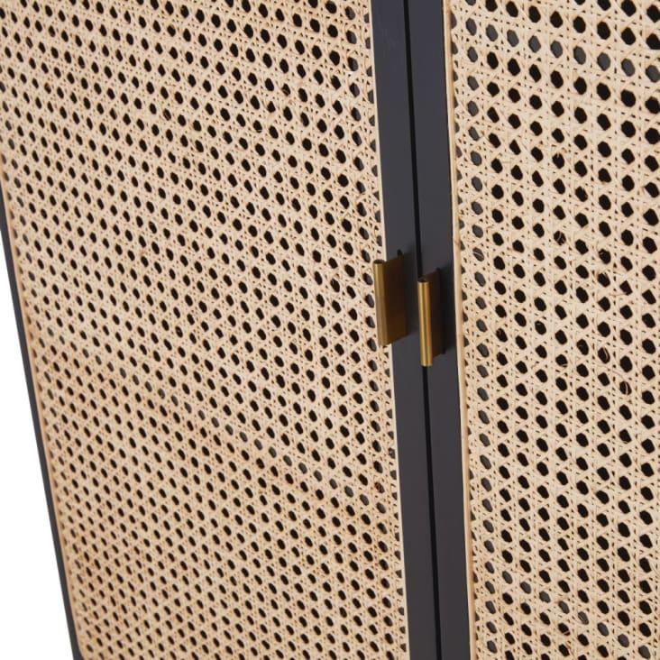 Maisons du Monde Loreto - Cajonera con 2 puertas de rejilla de ratán color negro Rebajas online