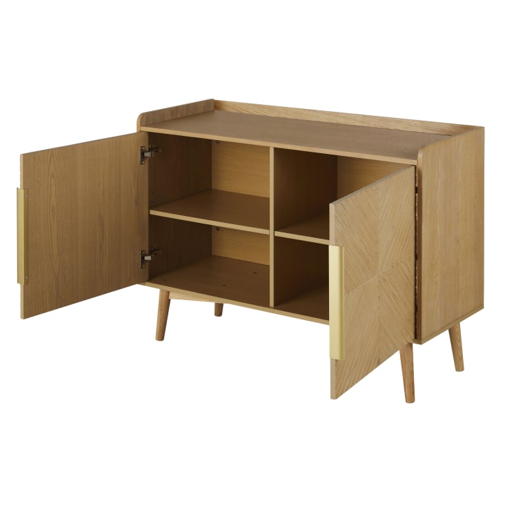 Maisons du Monde Axelle - Aparador de 2 puertas vintage en beige y metal en color latón dorado Rebajas top