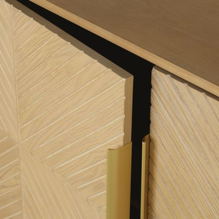 Maisons du Monde Axelle - Aparador de 2 puertas vintage en beige y metal en color latón dorado Rebajas top