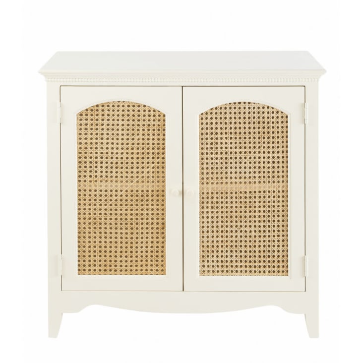 Maisons du Monde Debbie - Aparador bajo de 2 puertas en caña de color blanco roto Últimos 3 días
