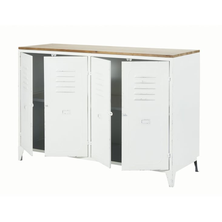 Maisons du Monde Bruce - Aparador con 4 puertas de metal y abeto ÚLTIMAS EDICIONES