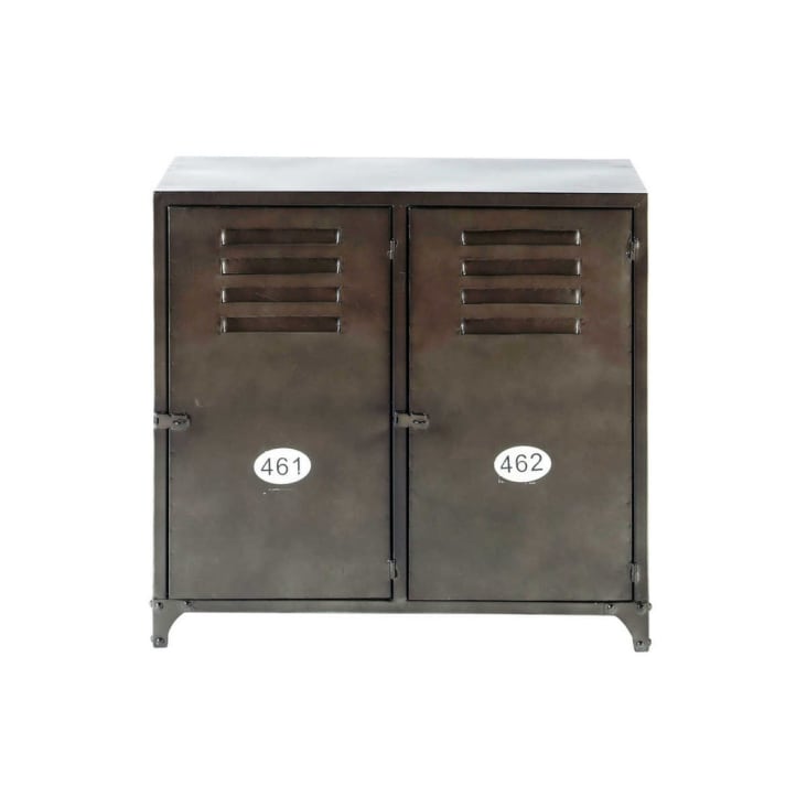 Maisons du Monde Wayne - Aparador bajo de metal industrial con 2 puertas