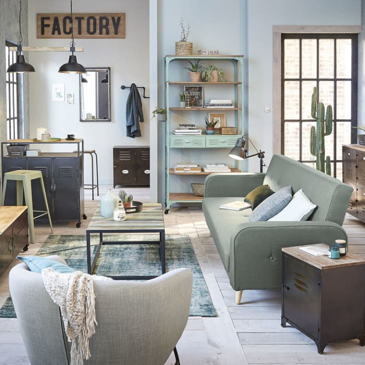 Maisons du Monde Wayne - Aparador bajo de metal industrial con 2 puertas Solo hoy