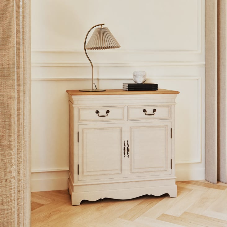Maisons du Monde Léontine - Aparador con 2 puertas y 2 cajones crema Oferta especial de fábrica