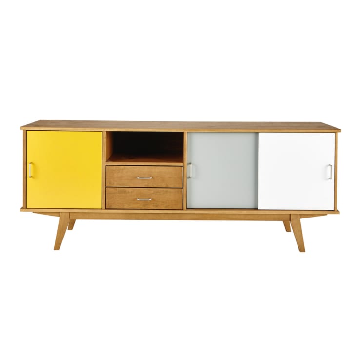 Maisons du Monde Paulette - Aparador alargado vintage con 3 puertas y 2 cajones