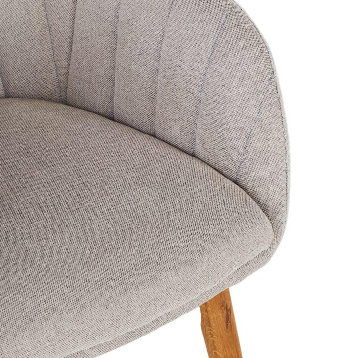 Maisons du Monde Archie - Silla de comedor gris claro con patas de madera de roble Solo queda un día