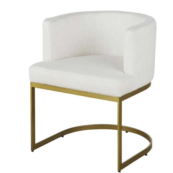 Maisons du Monde Requiem - Silla de comedor beige y acero color latón Grandes descuentos