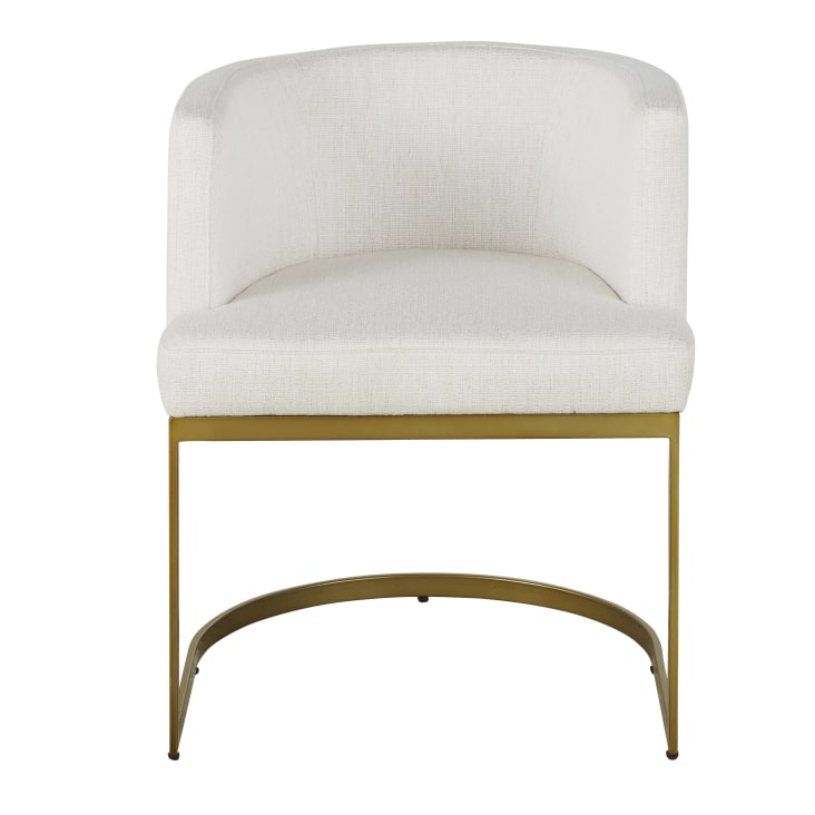 Maisons du Monde Requiem - Silla de comedor beige y acero color latón Grandes descuentos