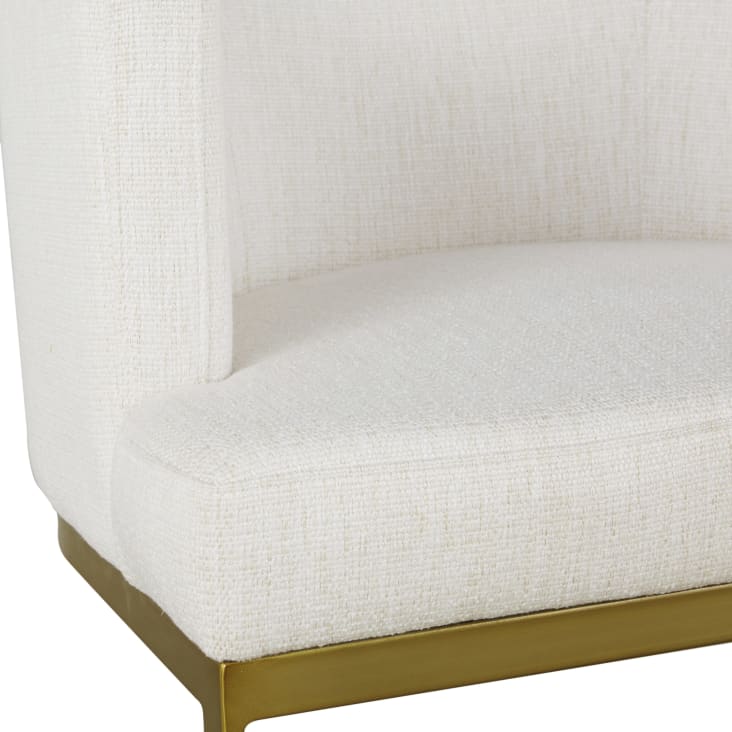 Maisons du Monde Requiem - Silla de comedor beige y acero color latón Grandes descuentos