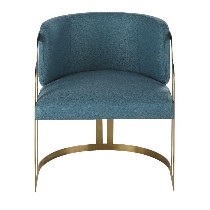 Maisons du Monde Bling Business - Silla de comedor profesional azul verdoso y dorado Liquidación