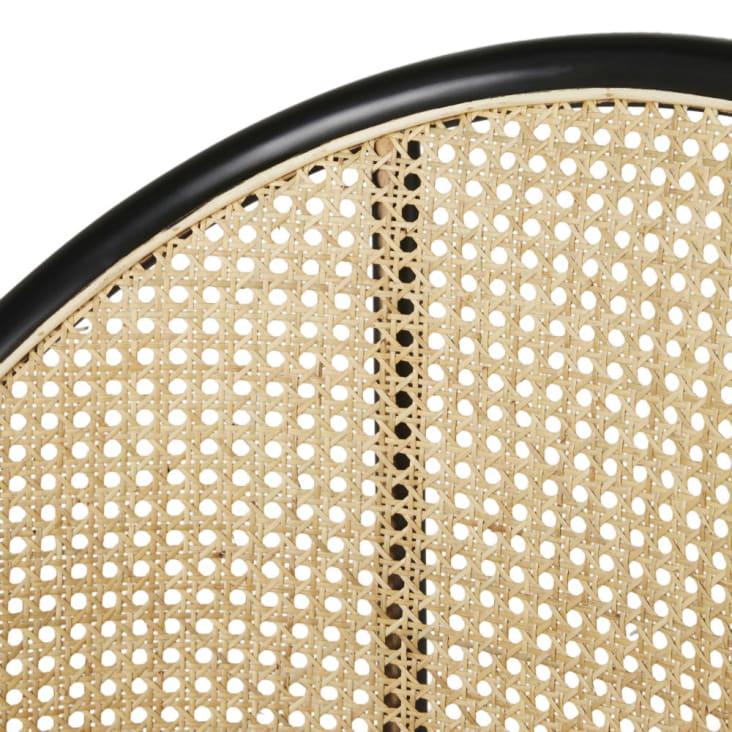 Maisons du Monde Sockette - Silla con reposabrazos de terciopelo negro y rejilla de mimbre Envío internacional gratuito