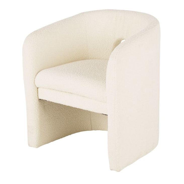 Maisons du Monde Chess - Silla de rizo blanco con reposabrazos Tienda de fábrica