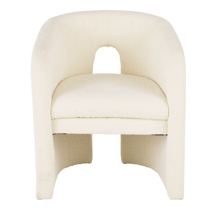 Maisons du Monde Chess - Silla de rizo blanco con reposabrazos Tienda de fábrica