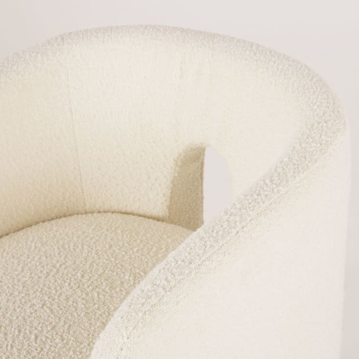 Maisons du Monde Chess - Silla de rizo blanco con reposabrazos Tienda de fábrica
