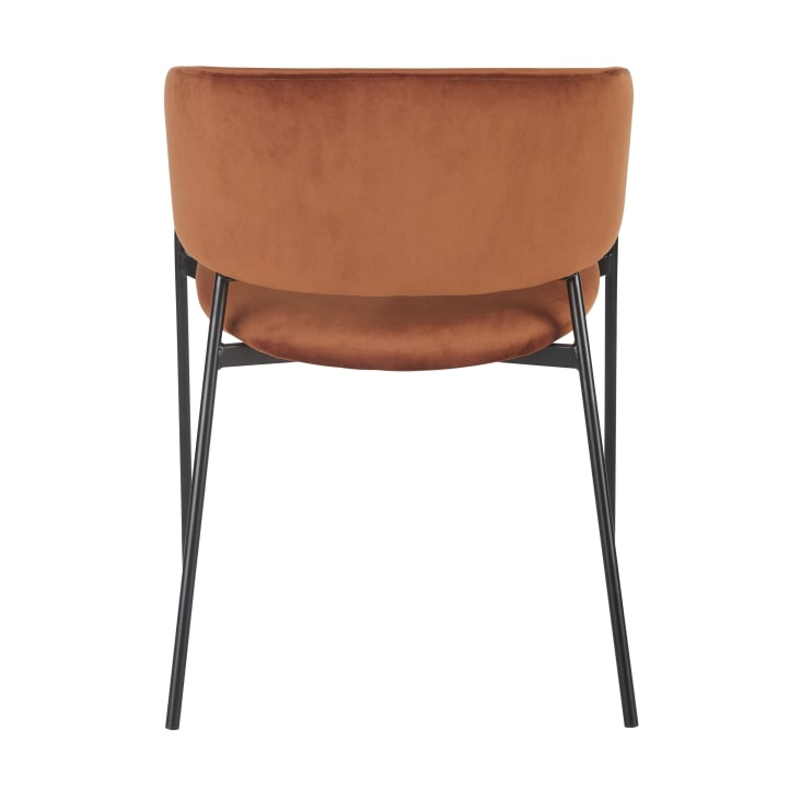 Maisons du Monde Hug - Silla de terciopelo naranja tostado con reposabrazos Limitado a 3 días