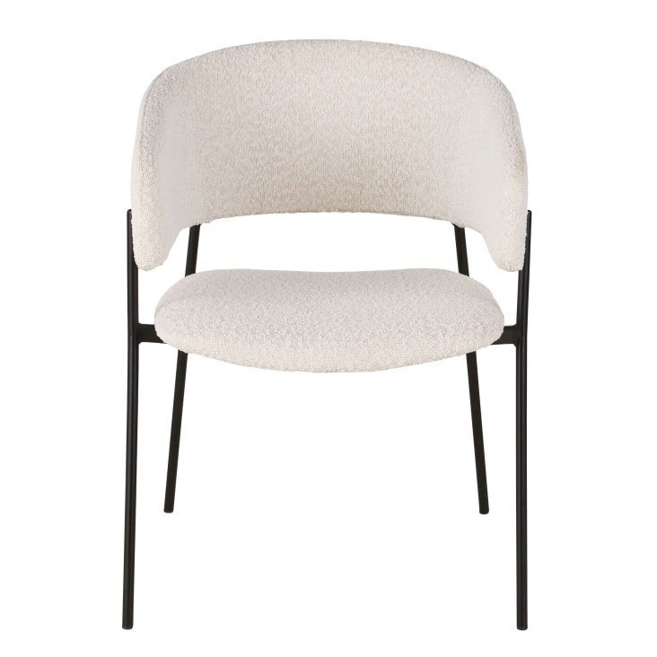 Maisons du Monde Hug - Silla de comedor de tela bouclé color crudo Precios de Black Friday
