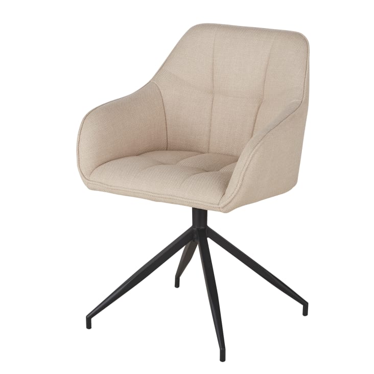 Maisons du Monde Willy - Silla de comedor de tela beige