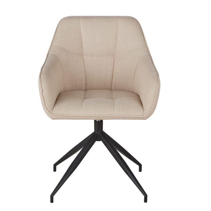 Maisons du Monde Willy - Silla de comedor de tela beige En oferta