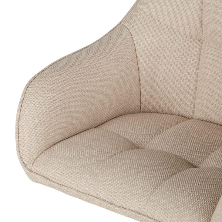 Maisons du Monde Willy - Silla de comedor de tela beige En oferta