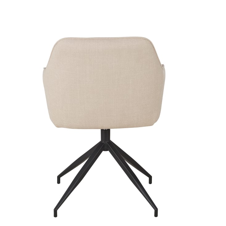 Maisons du Monde Willy - Silla de comedor de tela beige En oferta