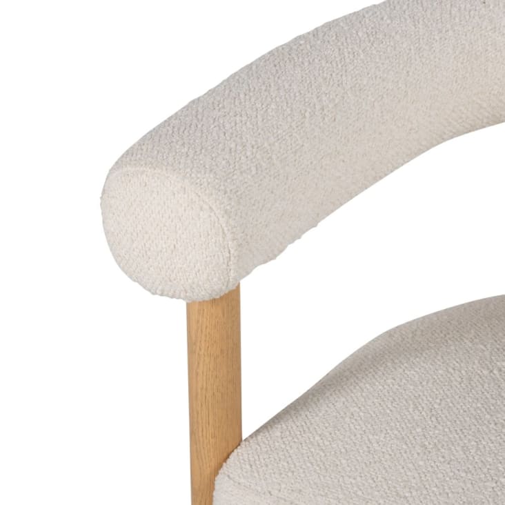 Maisons du Monde Rafael - Silla de comedor de fresno y tela color crudo efecto lana rizada Descuentos del mes