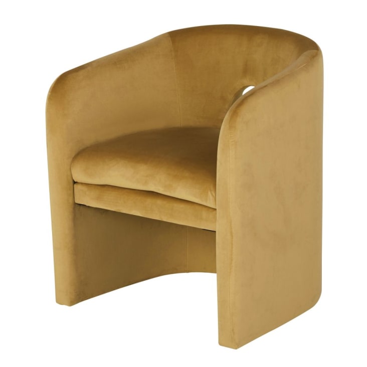 Maisons du Monde Chess - Silla de comedor de terciopelo ocre Oferta exclusiva