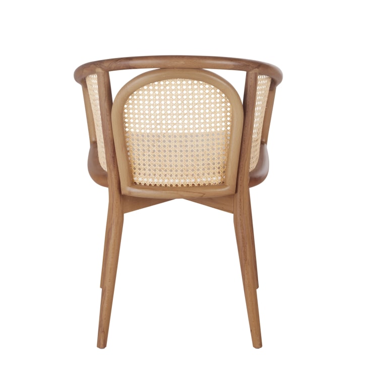 Maisons du Monde Bree - Silla de comedor de rejilla de ratán y tela color crudo Última moda