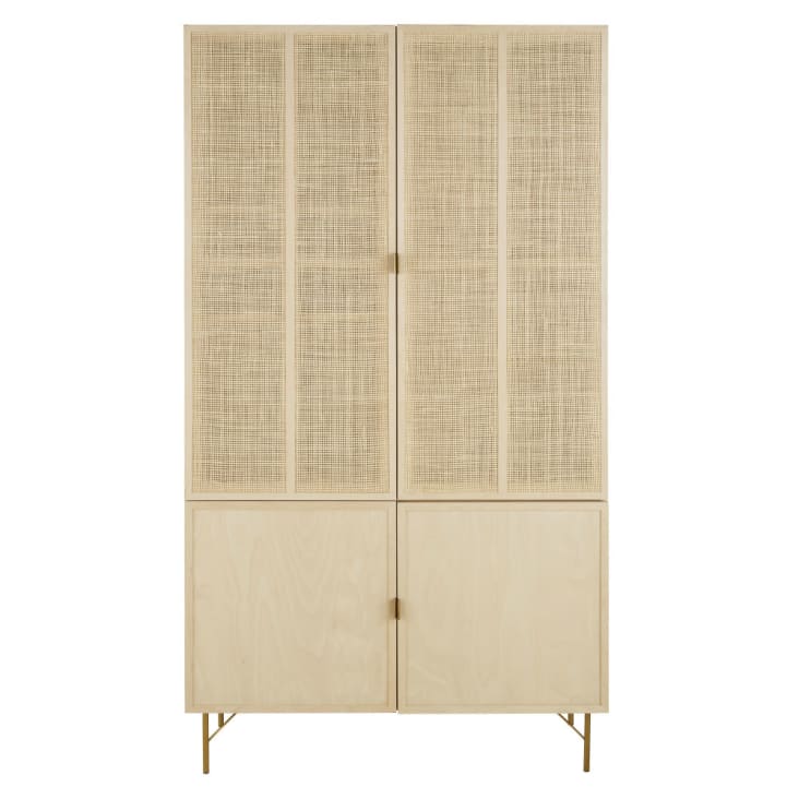 Maisons du Monde Solstice - Vajillero con 4 puertas de rejilla de ratán Grandes ahorros
