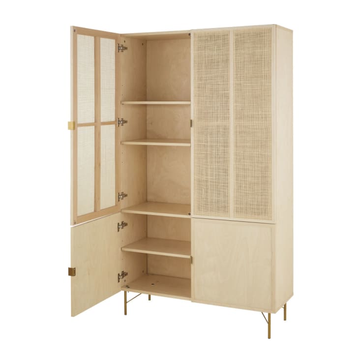 Maisons du Monde Solstice - Vajillero con 4 puertas de rejilla de ratán Grandes ahorros
