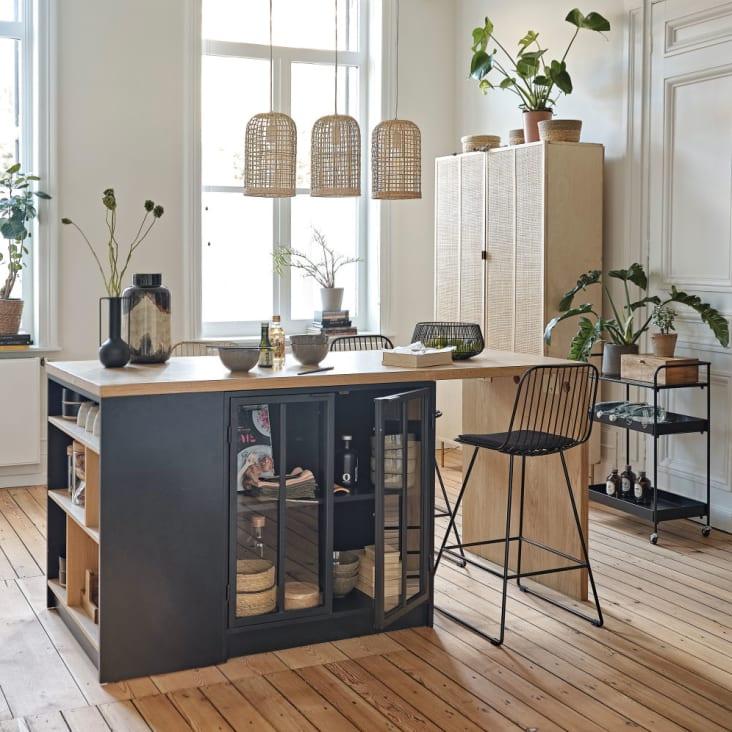Maisons du Monde Solstice - Vajillero con 4 puertas de rejilla de ratán Grandes ahorros