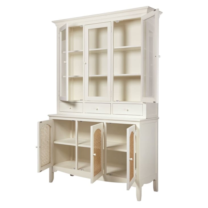 Maisons du Monde Debbie - Vajillero de caña de 6 puertas color blanco roto En oferta