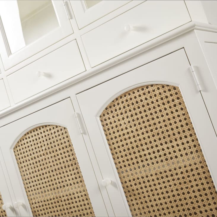 Maisons du Monde Debbie - Vajillero de caña de 6 puertas color blanco roto En oferta