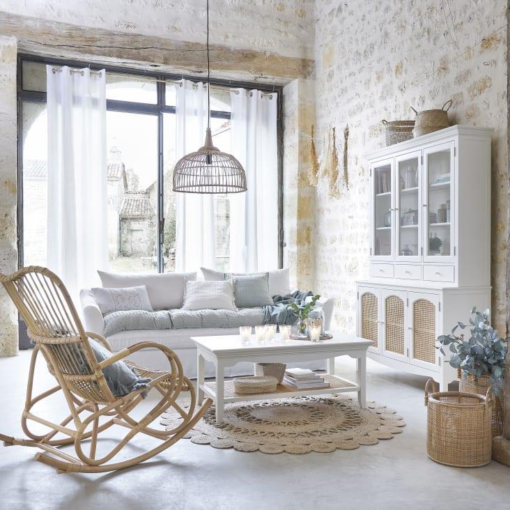 Maisons du Monde Debbie - Vajillero de caña de 6 puertas color blanco roto En oferta