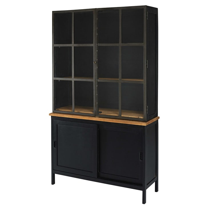 Maisons du Monde Henrik - Aparador con 4 puertas de mango y acacia negro Rebajas de fábrica