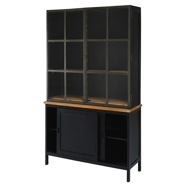 Maisons du Monde Henrik - Aparador con 4 puertas de mango y acacia negro Rebajas de fábrica