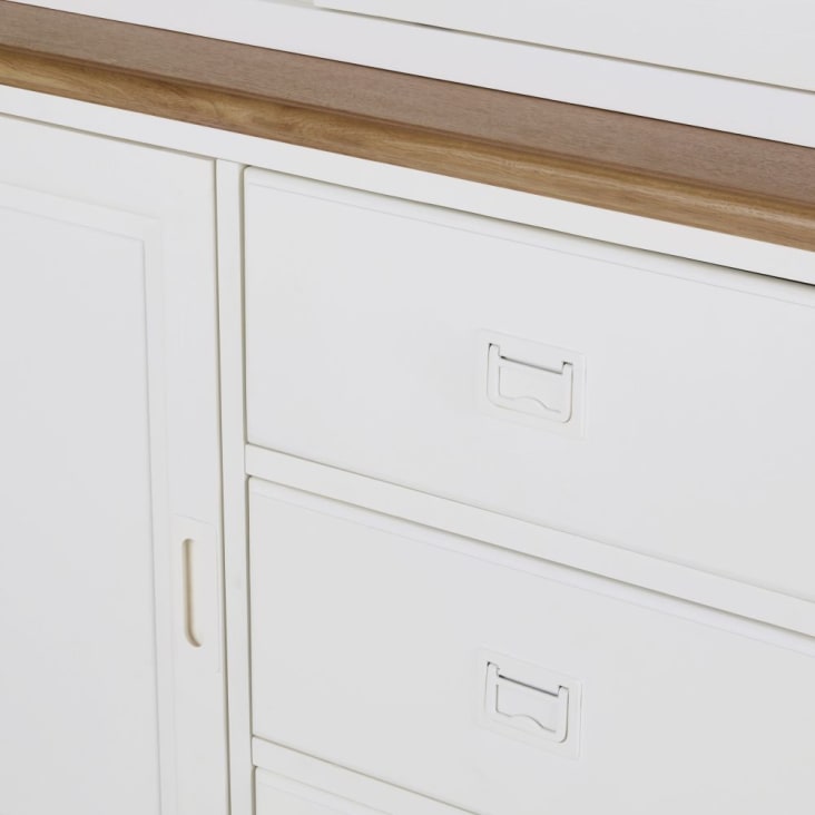 Maisons du Monde Leandre - Alacena con 3 puertas de paulonia blanca Los más vendidos