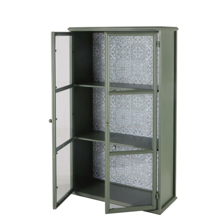 Maisons du Monde MATHILDA - Vitrina de 2 puertas de metal verde claro Tienda