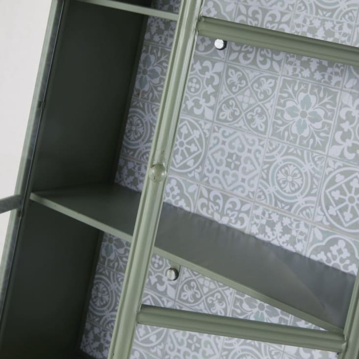 Maisons du Monde MATHILDA - Vitrina de 2 puertas de metal verde claro Tienda