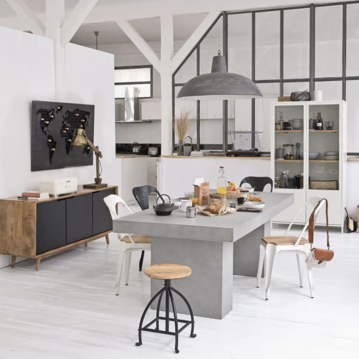 Maisons du Monde Copernic - Vitrina 2 puertas de metal blanca Mejor oferta
