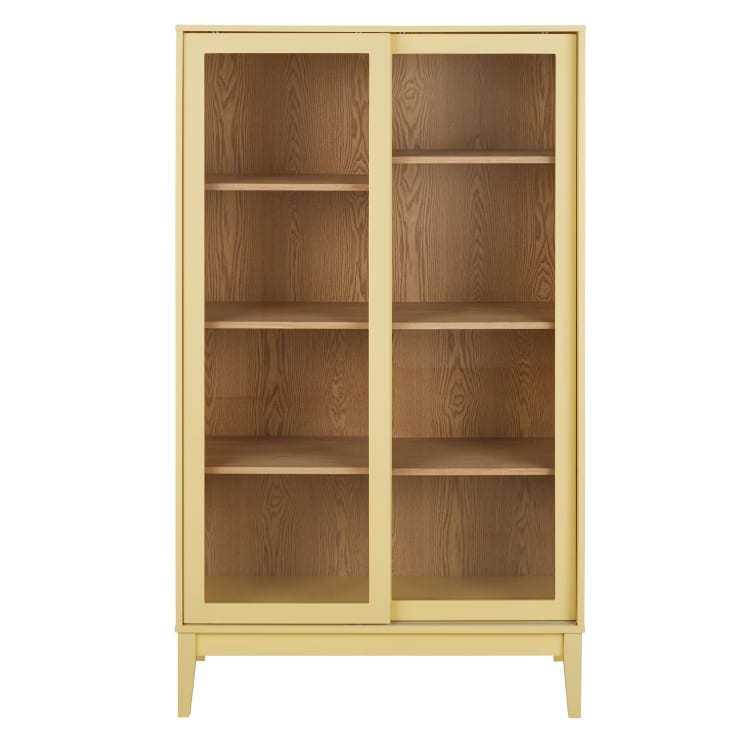 Maisons du Monde Illa - Vitrina de madera de fresno con 6 estantes regulables