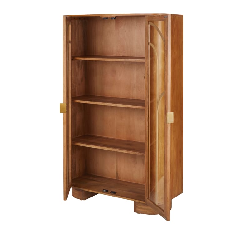 Maisons du Monde Perseus - Vitrina de madera de mango con puertas de cristal y detalles de ratán Envío gratis