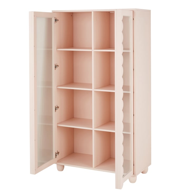 Maisons du Monde Arabelle - Vitrina de 2 puertas y 6 baldas de madera rosa Envío gratis